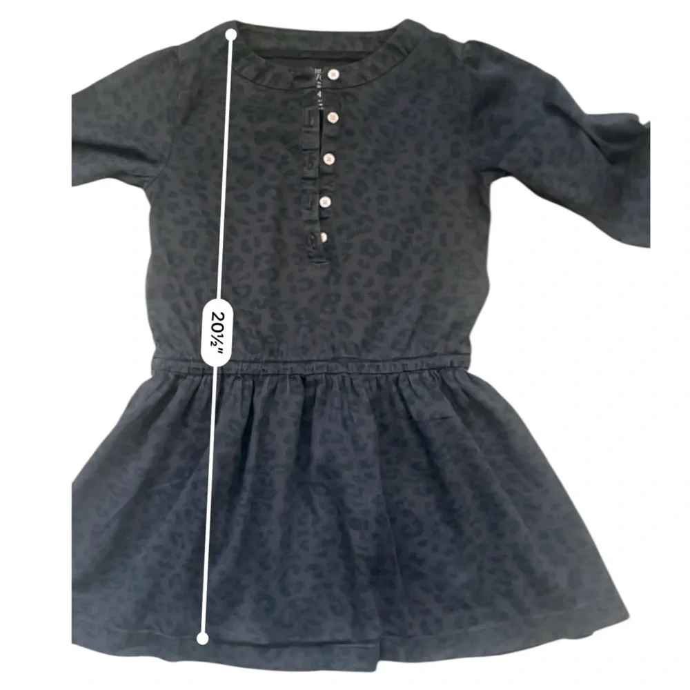 Carter’s casual twirl bodysuit dress Girl 4T midnight leopard print front button
